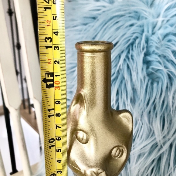 Happy Cat, Metallic Gold, 2007, Empty, Collector, Glass, Wine Bottle, 13" Tall - Picture 10 of 15